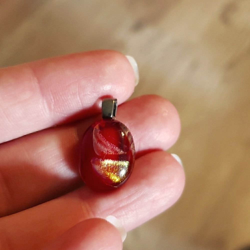 Red blown glass charm  